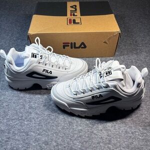 Fila Disruptor II Premium White and Black Sneakers
